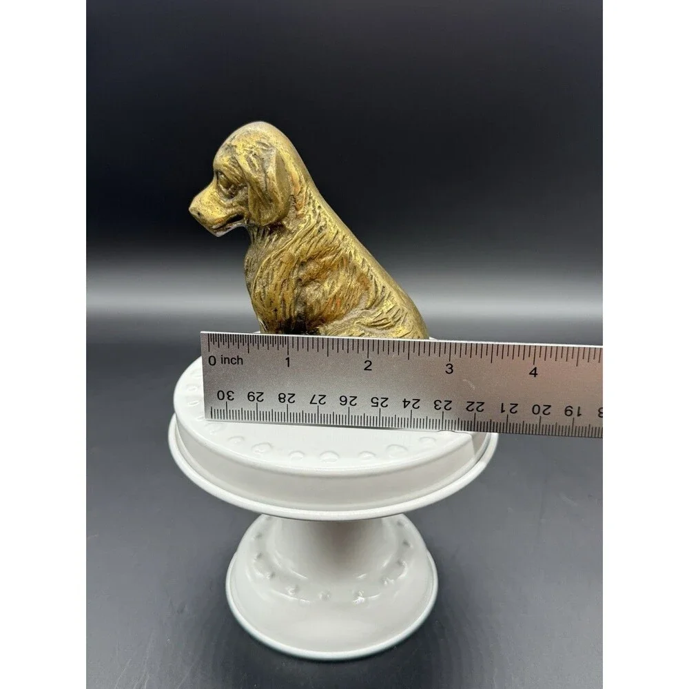 Vintage solid brass dog figurine, Labrador?